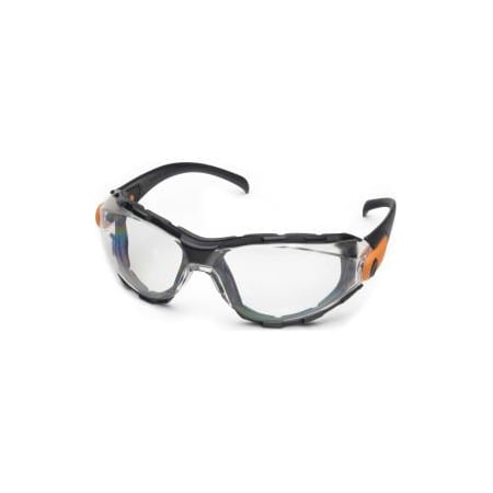 Delta Plus Elvex GoSpecs Foam Lined Spectacle, Clear AniFog Lens, Black Frame GG-40C-AF